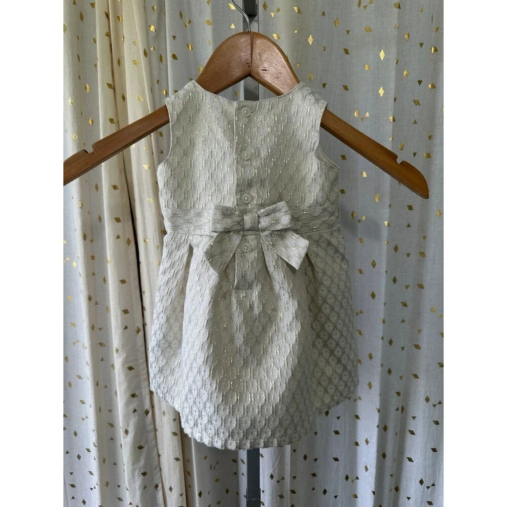 Carter’s Baby Girls Gold Metallic Floral Embroidery Special Occasion Dress 6M